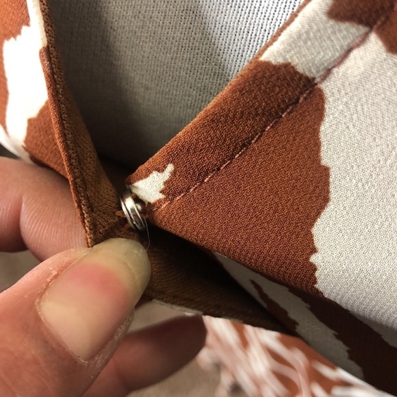 V ery j brown and white sheer long sleeve mini dress size small - Picture 9 of 10